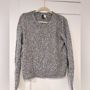 Black and white crew neck sweater